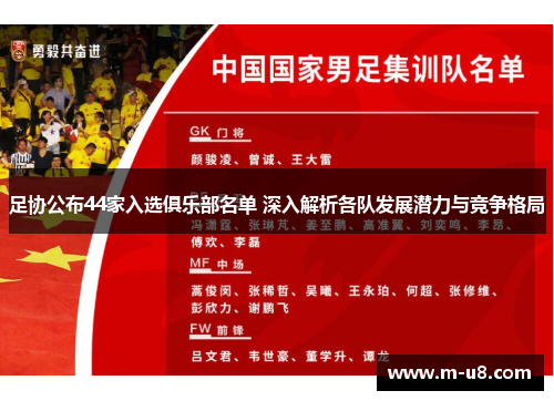 足协公布44家入选俱乐部名单 深入解析各队发展潜力与竞争格局